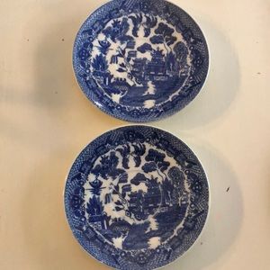 Two blue Willow 6” saucers